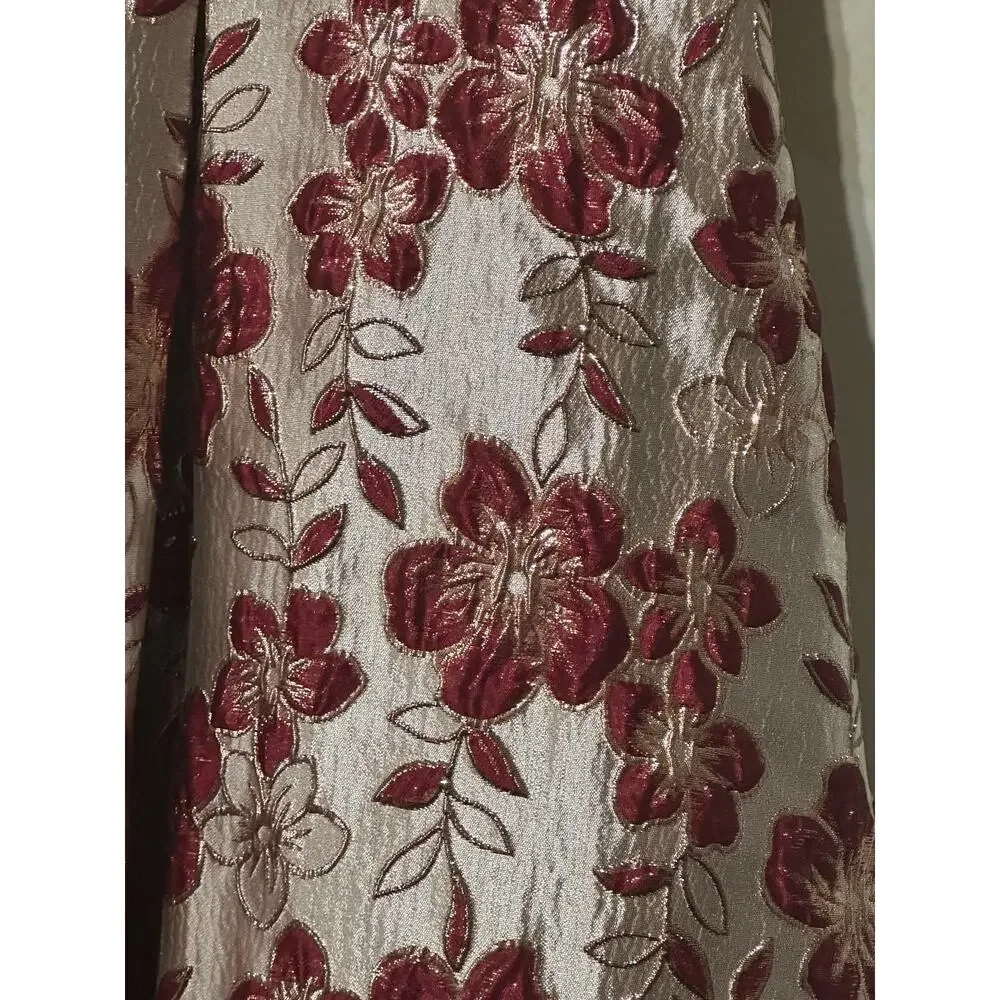 Rare Edition Kids Girls Dress Sparkling Red Floral Gold Embroidered Stones Sz 16